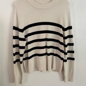 A New Day Striped Black and Cream Women's Sweater, size Medium